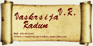 Vaskrsija Radun vizit kartica